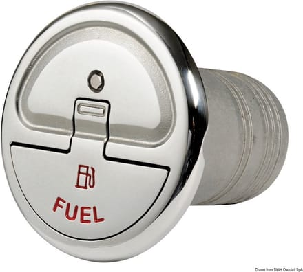 Osculati RVS quick lock Tankdop Fuel recht model Ø38mm met Sleutel