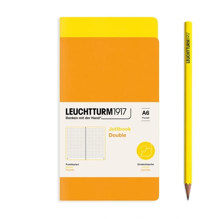 Leuchtturm1917 Double A6 Jottbook Dotted Lemon / Rising Sun (set van 2)