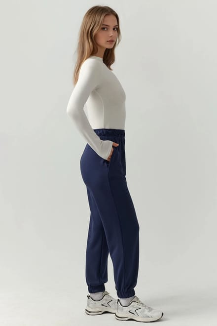 Elastische taille modal touch jogger broek