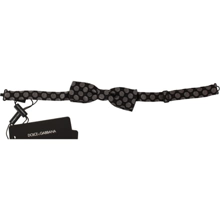 Dolce & Gabbana Bruin Zijde Polka Dot Jacquard Mannen Strik Papillon