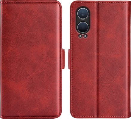 MobyDefend Hoesje - Geschikt voor OnePlus Nord CE 4 Lite - Luxe Wallet Book Case (Sluiting Zijkant) - Rood