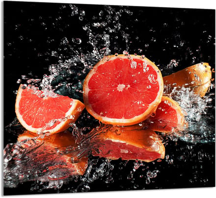 TMK ArtDeko - Keuken Glazen Paneel - 65x60 cm - Grapefruit - Veiligheidsglas
