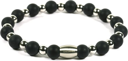 Heren armband staal onyx matte 6mm en 8mm - Ibizamen