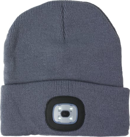 Benson Wintermuts met LED lamp - beanie - grijs - voor volwassenen