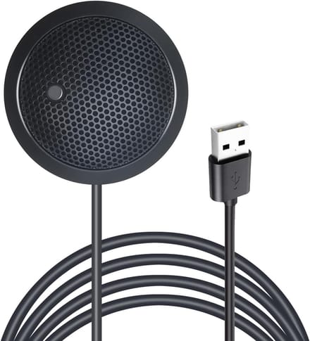 Microfoon, desktopcomputermicrofoon, USB-conferentiemicrofoon met dempknop, plug-and-play 360° omnidirectionele condensator pc-laptopmicrofoon (zonder luidspreker)
