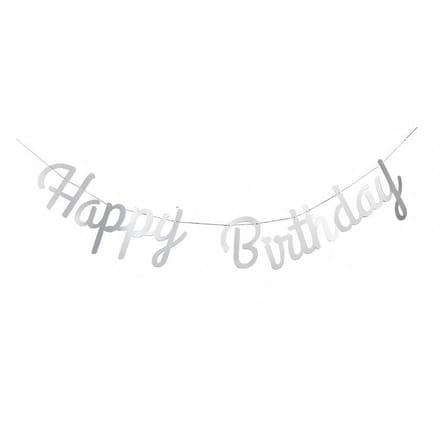 Happy Birthday slinger (Zilver)