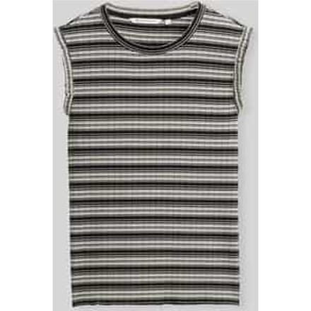 Tom Tailor Denim - Top met streepjesmotief - Maat S - black white gradient stripe