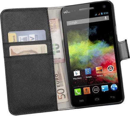 HC Zwart Wiko Rainbow Bookcase Wallet case Telefoonhoesje
