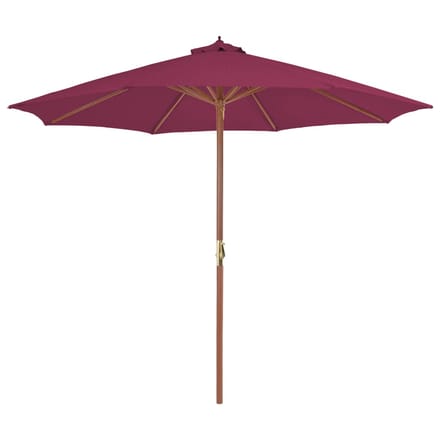 vidaXL - Parasol - met - houten - paal - 300 - cm - bordeauxrood