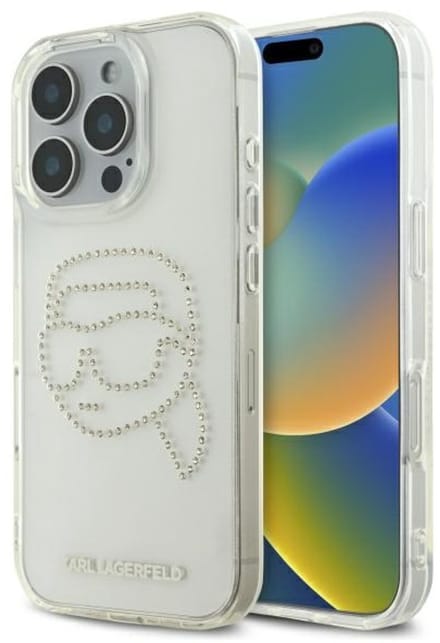 Karl Lagerfeld KLHCP16XHKHDCELT iPhone 16 Pro Max 6.9" transparent hardcase IML Rhinestones Karl Head