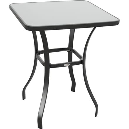 4goodz Bistrotafel Vierkant met Geharde Glasplaat 69 cm - Zwart