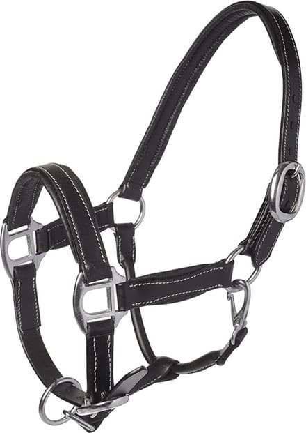 MHS Leren halster Luxury black/silver Mini Jaarling (mt 2)