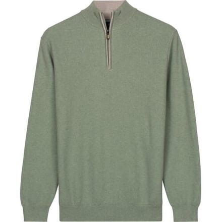 Baileys Trui Half Zip Subtle Faux-Uni Structure Knit Misty Green / male
