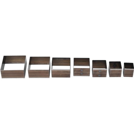 7 stuks 20-50mm Vierkant Leer Ambacht DIY Leer Snijmal Stans Leer Gereedschap gray