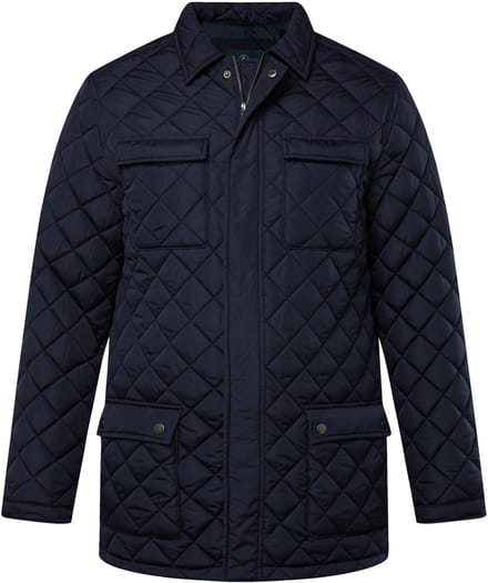 Boston Park - Heren - Gewatteerde jas overhemdkraag - Navy blauw - Maat 5XL