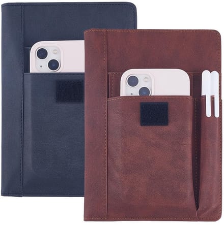 Cosensi - Dailygoods - Herbruikbare PU Lederen Boekomslag met Pennenzakken