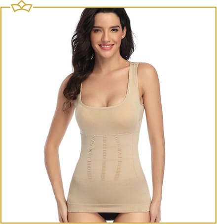 ATTREZZO® Corrigerend hemd dames - shapewear - Maat M - Beige