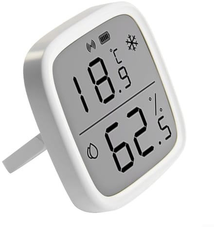 Slimme Temperatuur Vochtigheidssensor - Weerstation Sensor - Binnenklimaat Monitoren - Groot LCD Display - 2.5 inch LCD - Wit