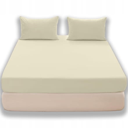 Hoeslaken Jersey 90x200cm Katoen Ecru met Elastiek - Cotton World