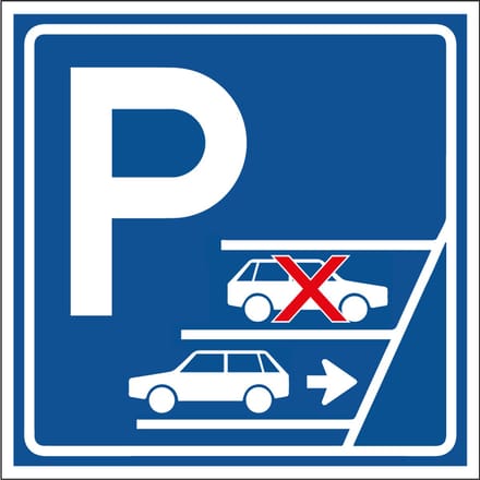 Achteruit inparkeren bord, kunststof, E8AI 100 x 100 mm