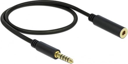 4,4mm Jack verlengkabel | gebalanceerd stereo (5-polig) | AWG24 | verguld | 0,50 meter