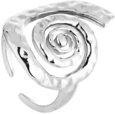 Bijoutheek Ring (Sieraad) Spiral Gehamerd One Size Zilver