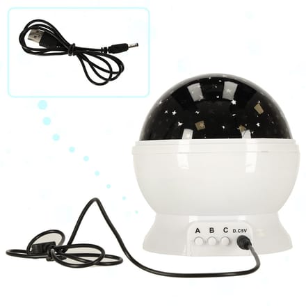 Sterrenprojector Nachtlamp – Galaxy Projector – LED Sterrenhemel voor Kinderkamer – RGB – USB – Wit