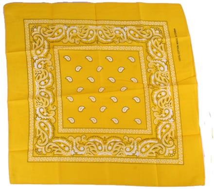 Zakdoek - Bandana - Geel - 54 x 54 Cm - Een Stuk