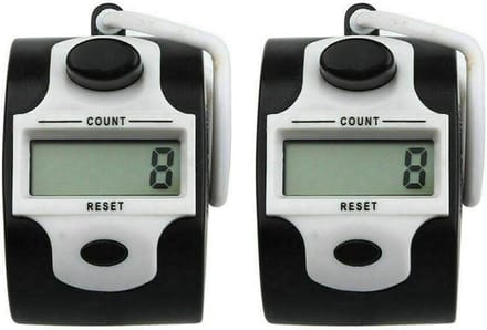 Digitale Tally Teller - Hand Teller - Aanwezigheid Tellen - Compact Ontwerp - 5 Cijfers - Wit