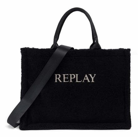REPLAY schoudertas shopper Shoulder Bag Black zwart