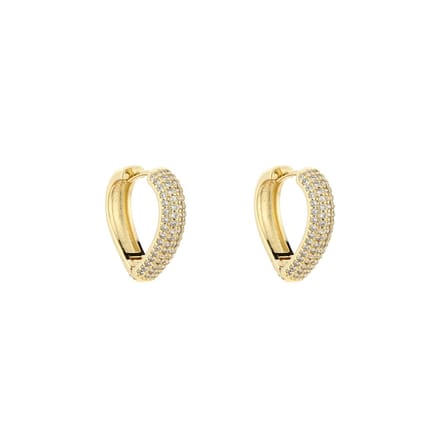 Goldplated oorbellen - Goud met zirkonia stenen