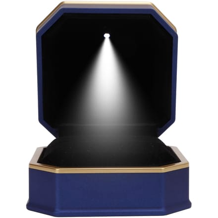 Ring Geschenkdoos met LED-licht Matte Afwerking Luxe Verlichte Sieraden Display Ringdoos voor Bruiloft black