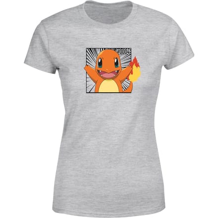 Pokémon Pokédex Charmander #0004 Women's T-Shirt - Grey - S
