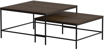 Vicco Ramio Salontafel set – 80 x 80 cm 2 delen Eiken rustiek/zwart