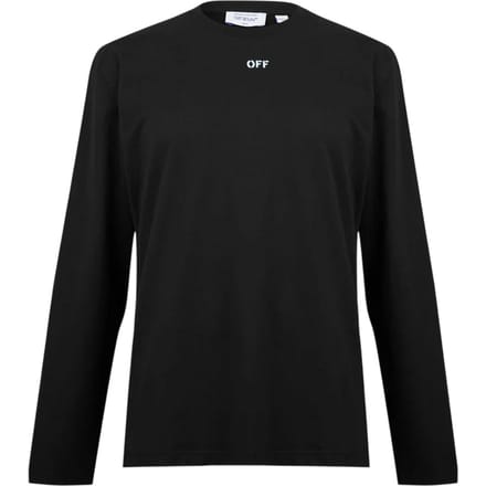 Off White Katoenen Crew Neck Regular T-shirt Heren (Zwart/Aqua)