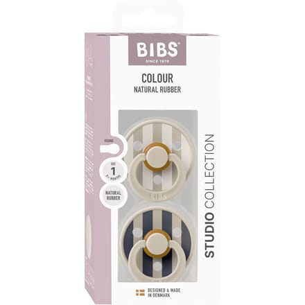 BIBS Pacifier Studio Colour Block Latex Size 1 Sand Mix 2 st