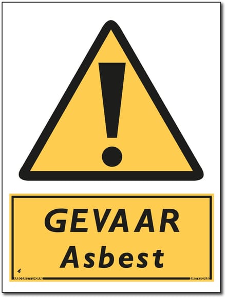 Asbest bord - Gevaar - Forex - 30 x 40 cm