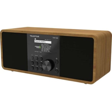Telestar TOP 250 Holz Transistorradio met internetradio DAB+, Internet, VHF (FM) WiFi, USB, FM, Internetradio, DAB+, Bluetooth Hout
