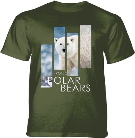T-shirt Protect Polar Bear Split Portrait Green M