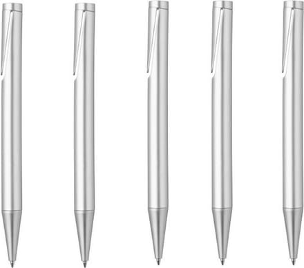 5 stuks balpennen Marksman Carve Twist zilver