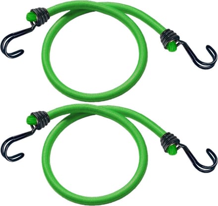 Set van 2x stuks bagagespin/snelbinders 80 cm groen - Snelbinders - Spanelastieken met haken