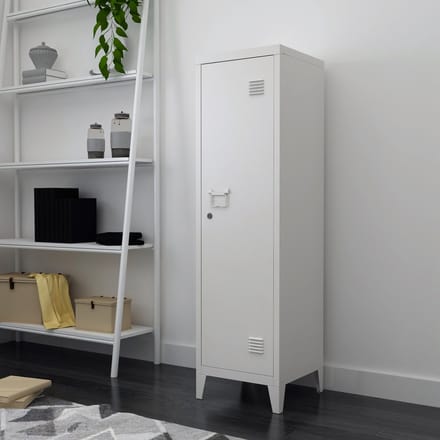 Lockerkast Kurikka metaal 137x38x38 cm wit [en.casa]