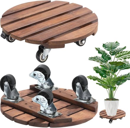 Plantenroller 30 cm - Set van 2 met 360° vergrendelbare wielen voor bloempotten