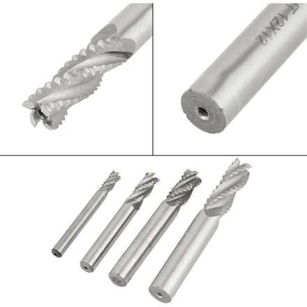 4 stuks 4 snijvlakken HSS Ruwfrees CNC Routerbit Frees M6  M8  M10  M12 wit