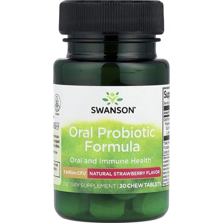 Orale Probiotica Formule, Natuurlijke Aardbeiensmaak, 3 Miljard KVE, 30 Kauwtabletten