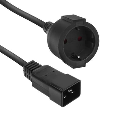 ACT Netsnoer C20 IEC 60320 - CEE 7/3 zwart 0,2 m AK5251