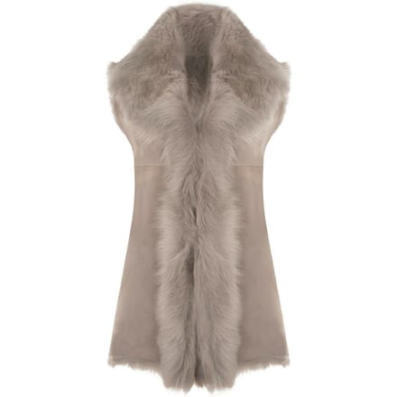 Lange damesbodywarmer van Toscana-schapenvacht-Sorocaba