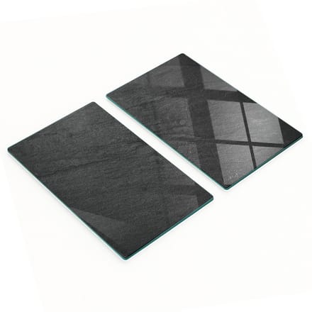 Glazen snijplanken met zwarte steenprint, 2x30x52 cm