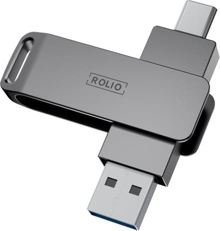 Rolio USB Stick SSD 128GB - SSD snelheid 4Gbps - 4000Mbps - USB C en USB A