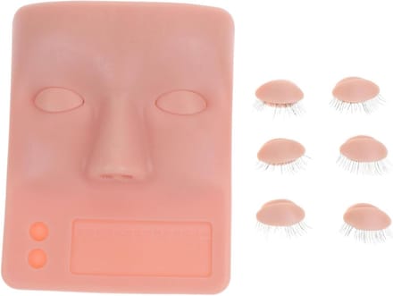 Oefenpop Hoofd - Make-up Model - Wimper Training - Realistisch Siliconen - 15.5 cm - Lichtgeel